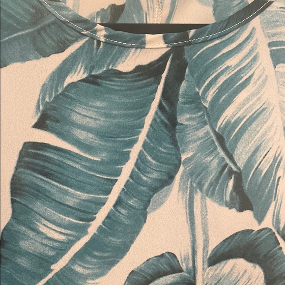 Adrienne Blue/Green and White Sleeveless Tank Top - Picture 7 of 7